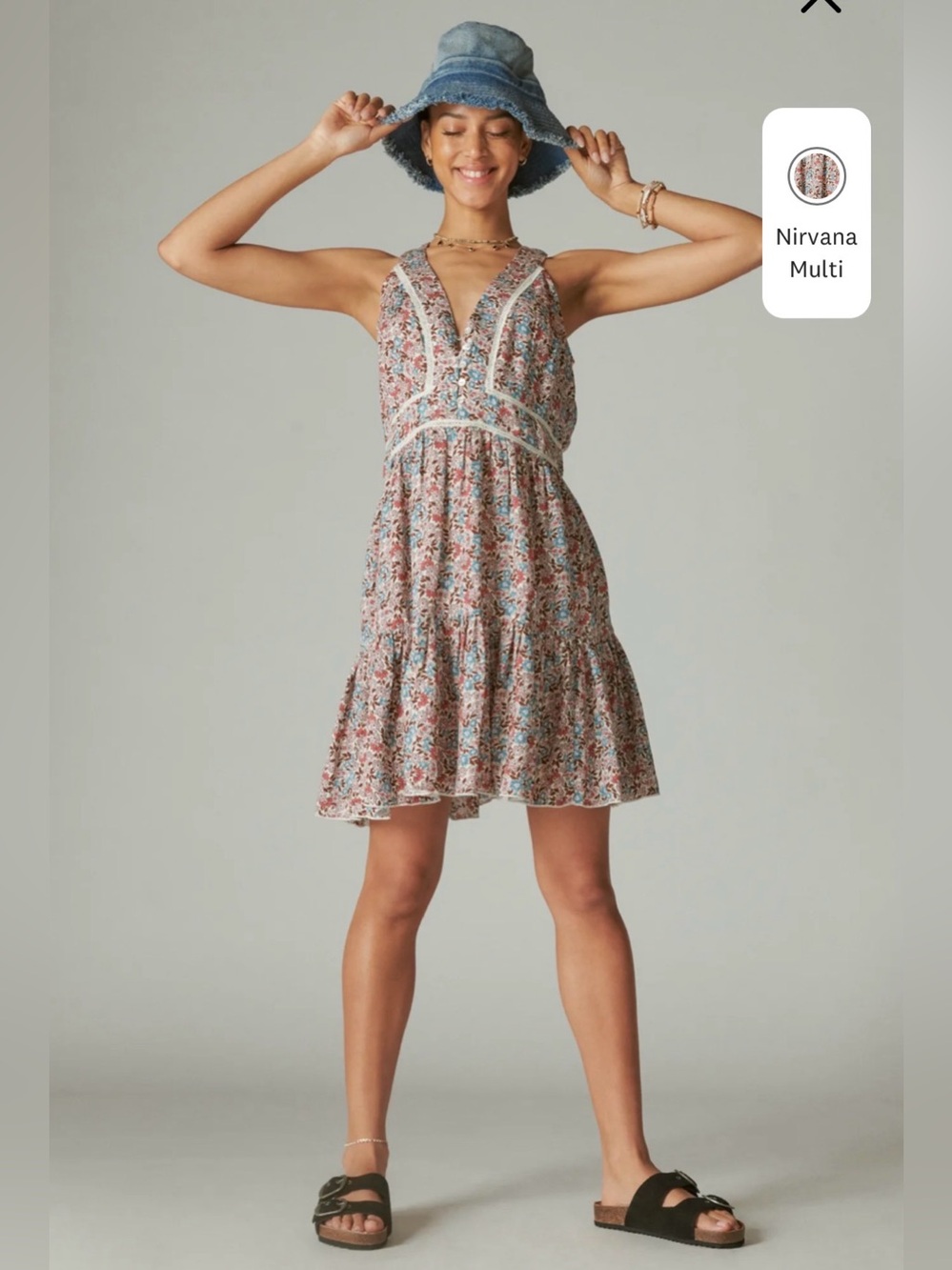 🍎 Lucky Brand Floral V-Neck dress